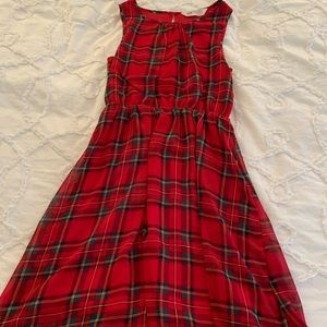 Girls Red Plaid Holiday Dress